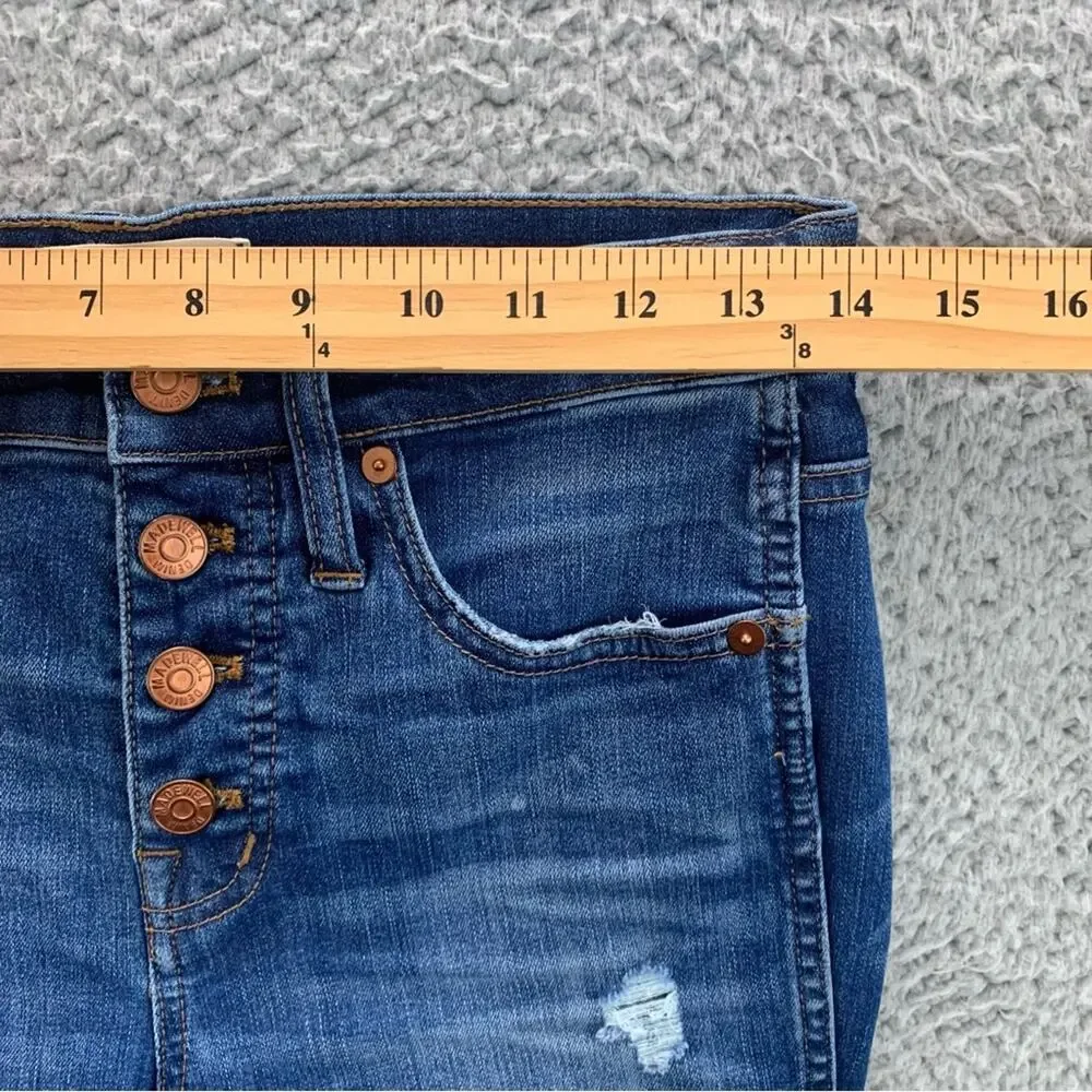 Madewell 10" High-Rise Skinny Button-Front Drop-Hem Women's Jeans  -  Size:  26 - Picture 9 of 16